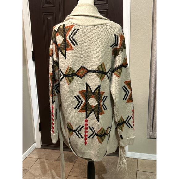 Southwest Design Belted Cardigan Sweater - Picture 3 of 7
